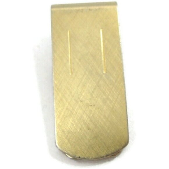 Vintage Brushed Gold Tone Money Clip Men Wallet ID Credit Card Holder - Picture 3 of 8
